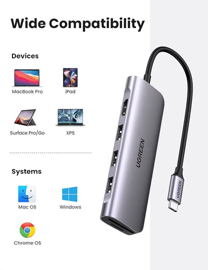 6-in-1 USB-C Hub  Grey