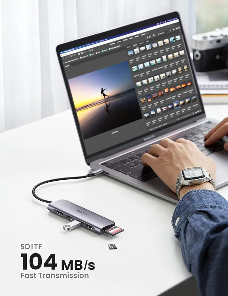6-in-1 USB-C Hub  Grey